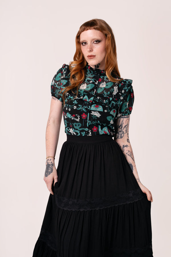 Hell Bunny Medea Blouse Black