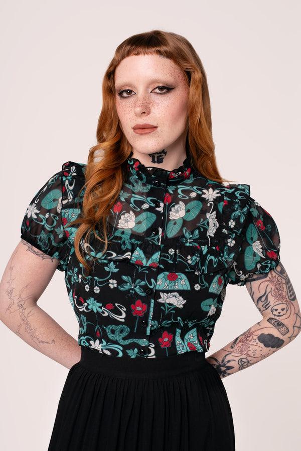 hell bunny Medea Blouse Black