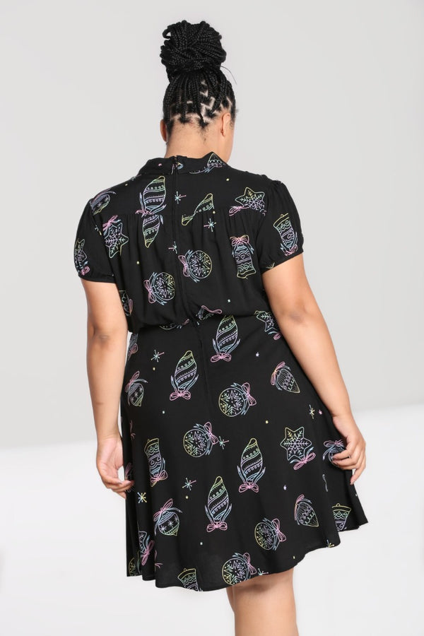 Hell Bunny Merry Mid Dress Black