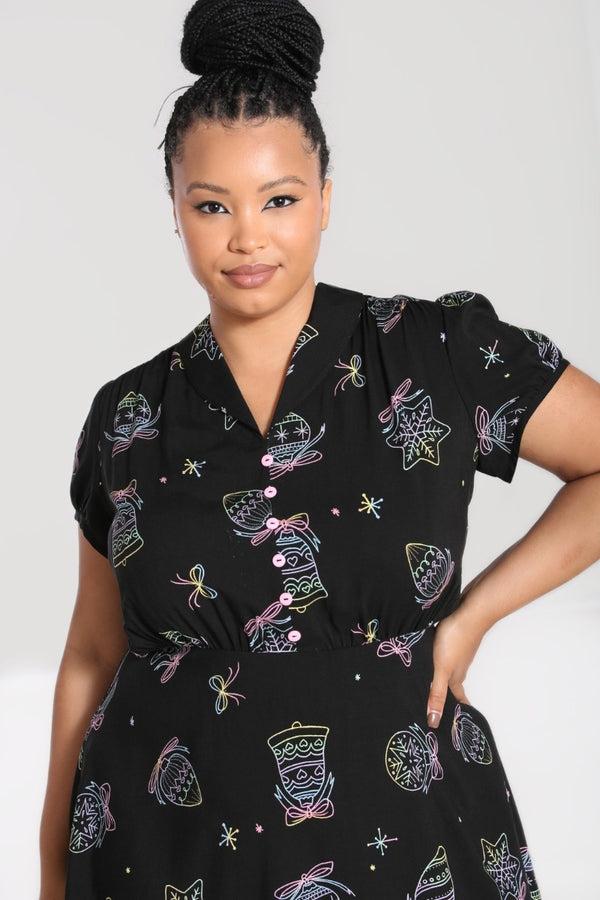 Hell Bunny Merry Mid Dress Black