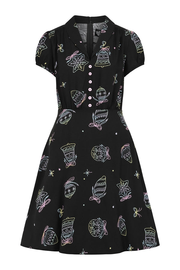 Hell Bunny Merry Mid Dress Black