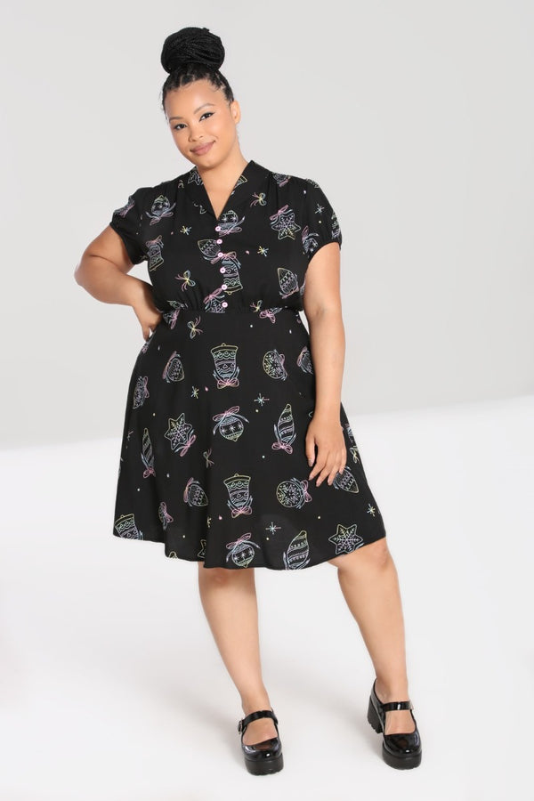 hell bunny Merry Mid Dress Black