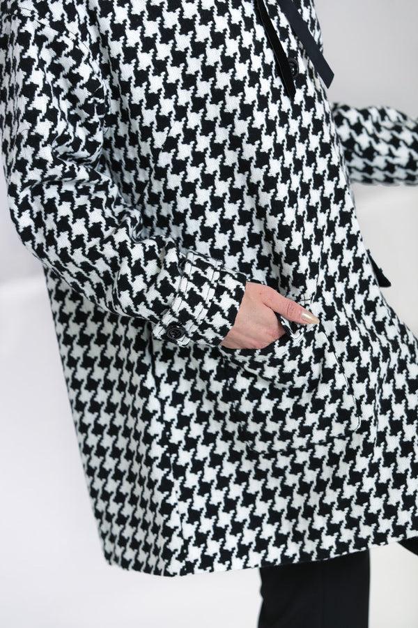 Hell Bunny Milo Coat Black / White