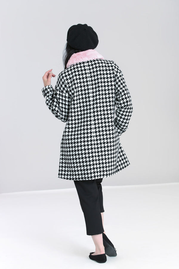Hell Bunny Milo Coat Black / White