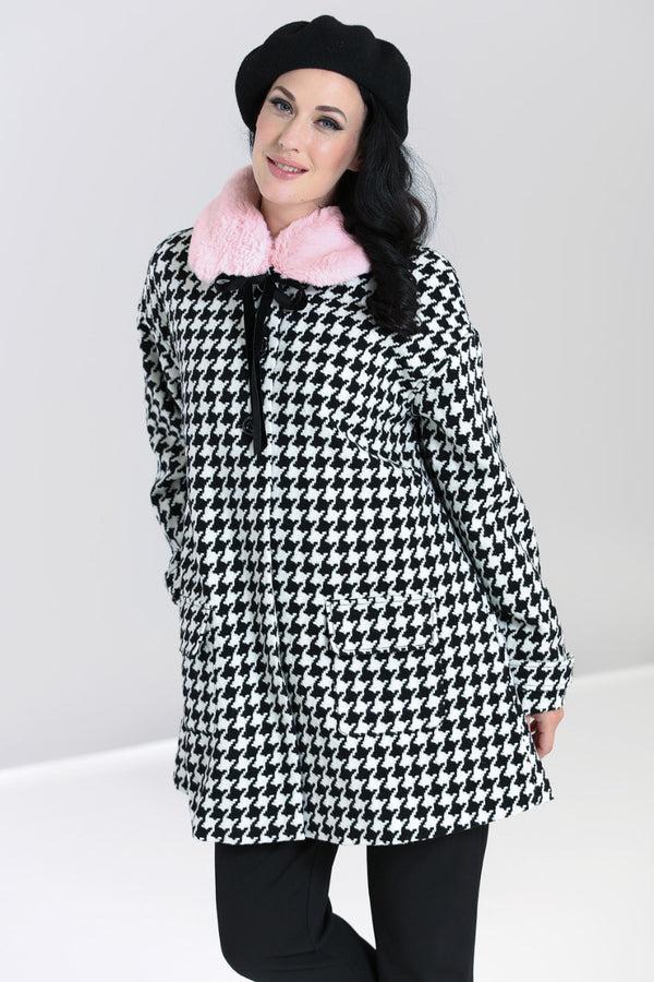hell bunny Milo Coat Black / White