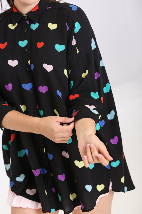 Hell Bunny Mimi Oversized Shirt Black