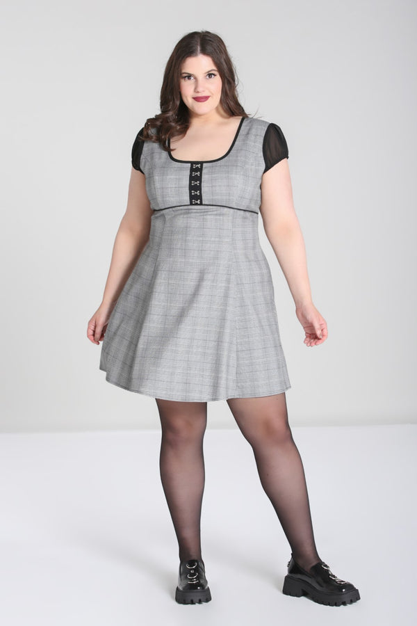Hell Bunny Mina Mini Dress Grey