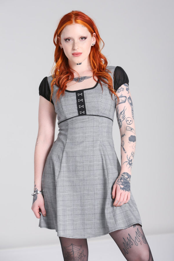hell bunny Mina Mini Dress Grey