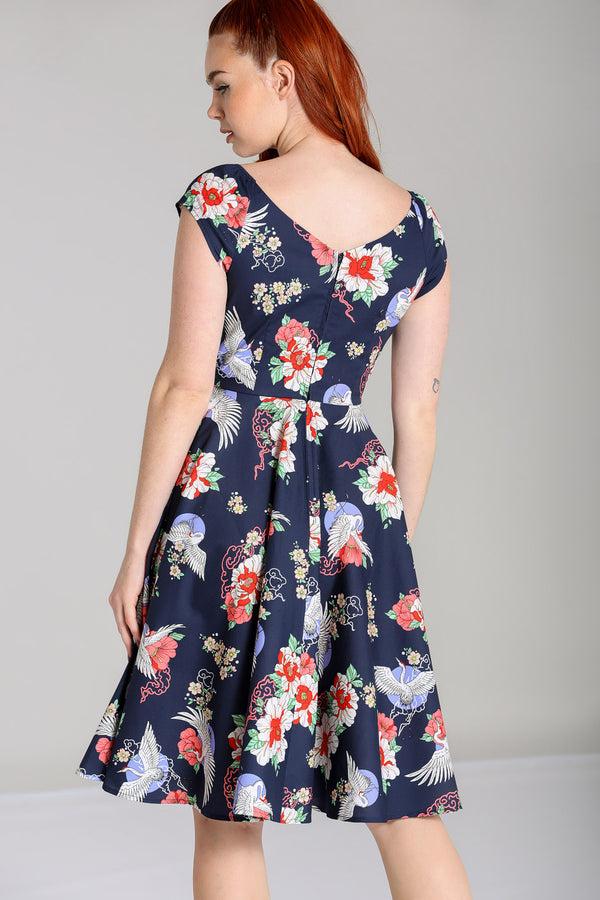 Hell Bunny Misa Midi Dress Navy