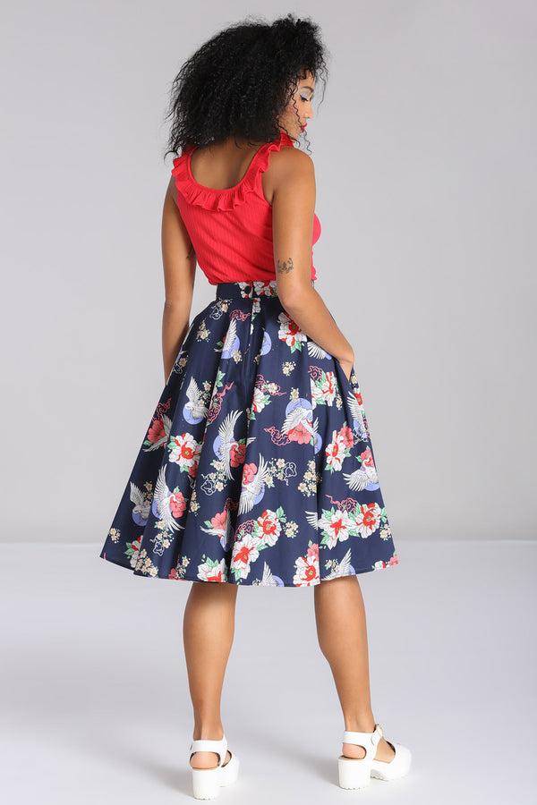 Hell Bunny Misa Skirt Navy