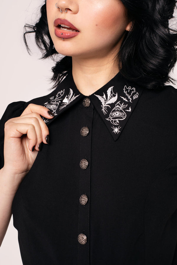 Hell Bunny Mischief Blouse Black