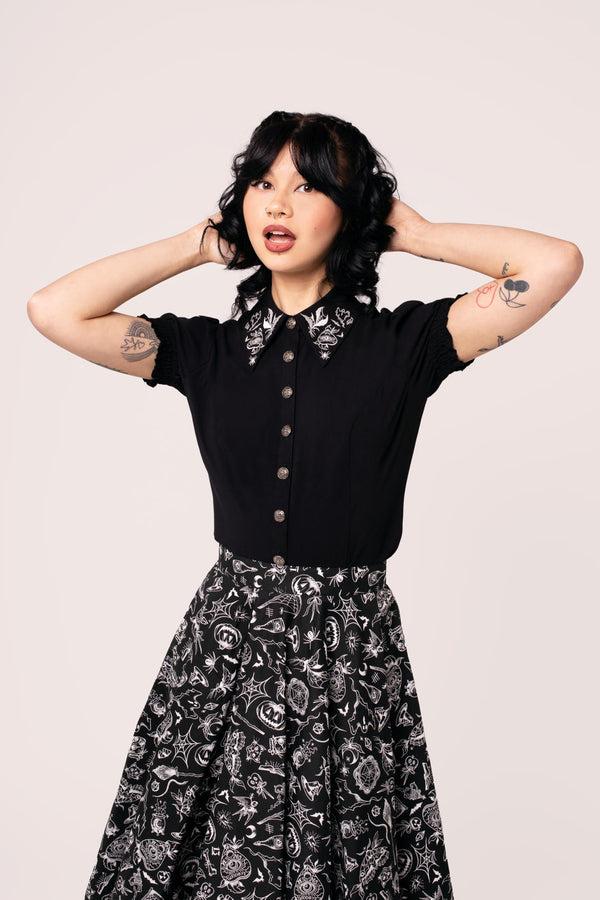 Hell Bunny Mischief Blouse Black