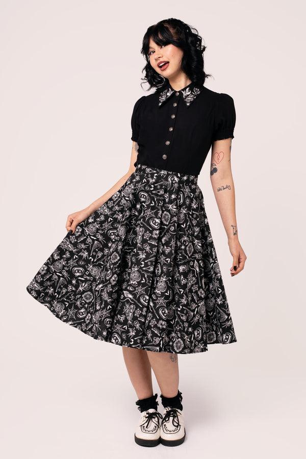 hell bunny Mischief Skirt Black