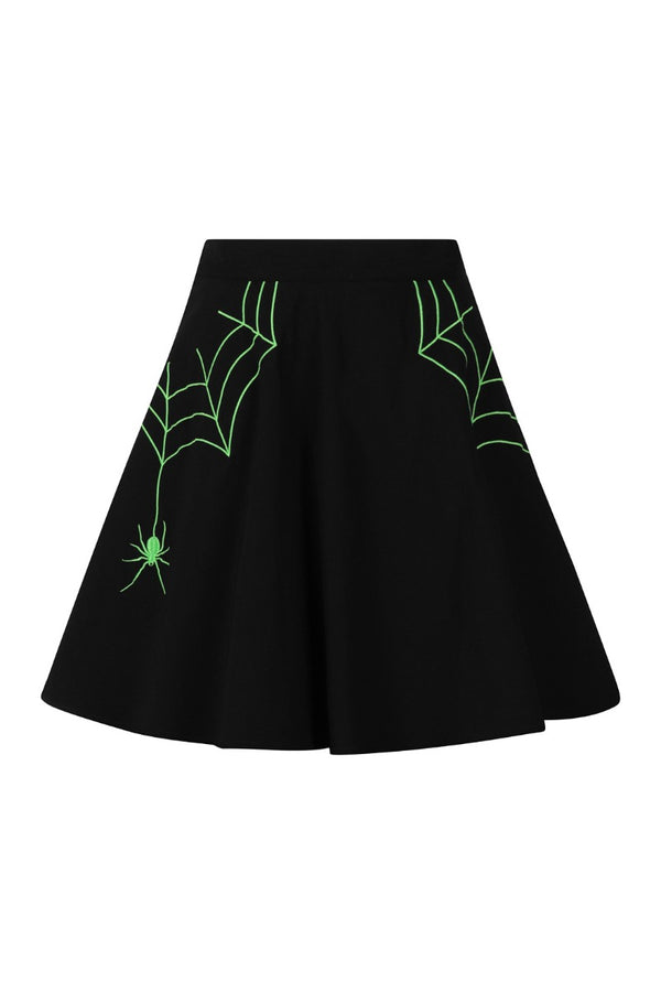 Hell Bunny Miss Muffet Mini Skirt Black / Green