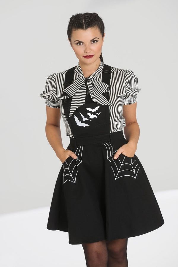 Hell Bunny Miss Muffet Pinafore Dress Black