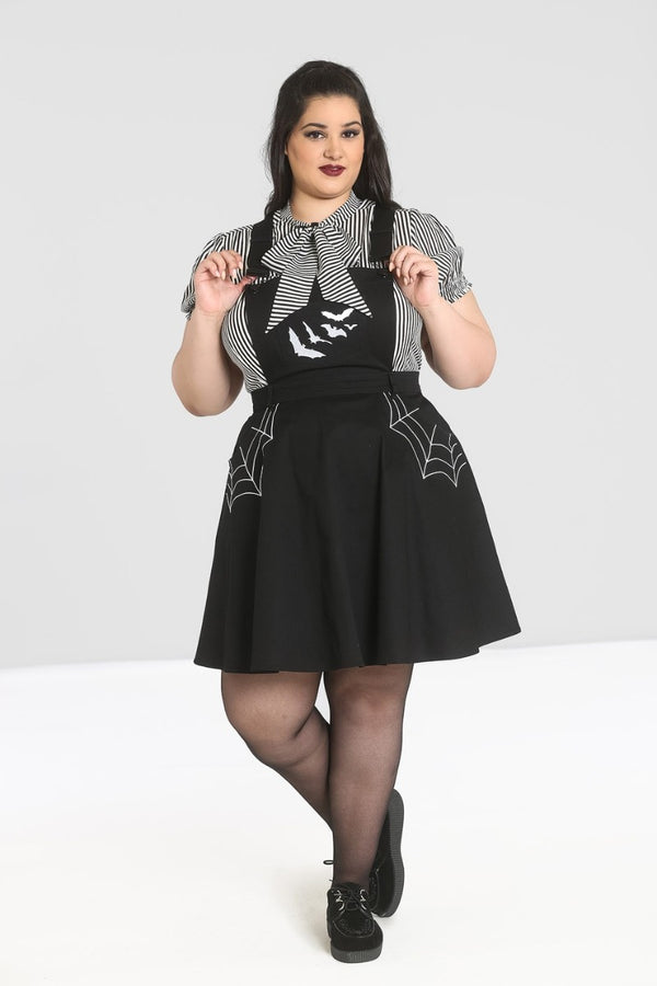 Hell Bunny Miss Muffet Pinafore Dress Black