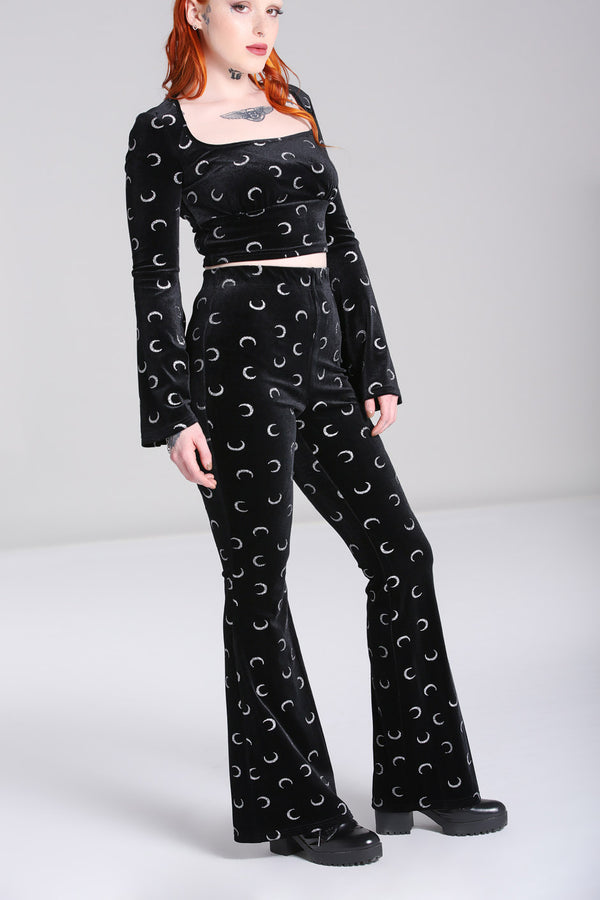 hell bunny Misty Moon Trousers Black