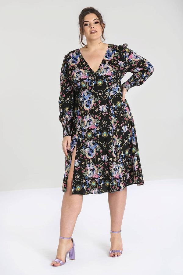 Hell Bunny Moondance Mid Dress Black Black