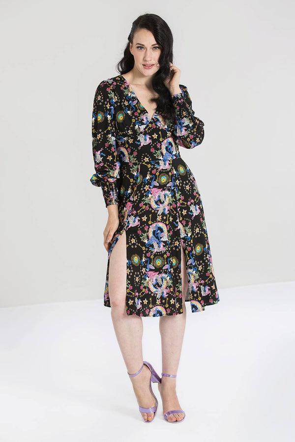 hell bunny Moondance Mid Dress Black Black