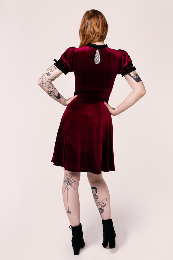 Hell Bunny Mourning Dress Burgundy
