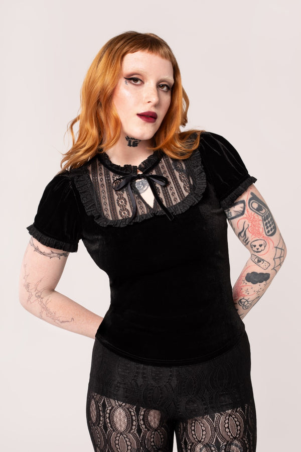 Hell Bunny Mourning Top Black
