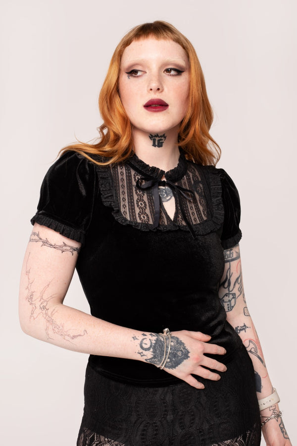 hell bunny Mourning Top Black