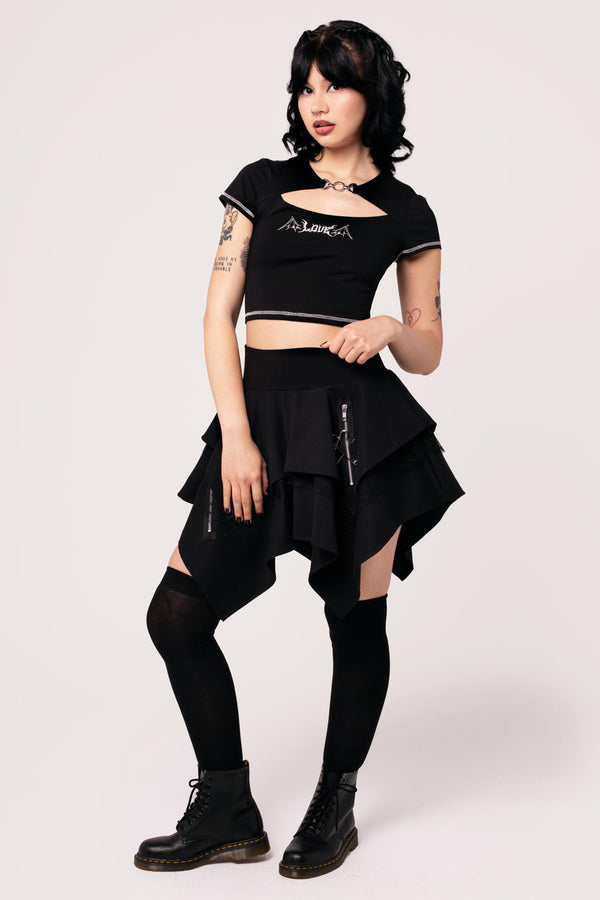 hell bunny Nadia Skirt Black