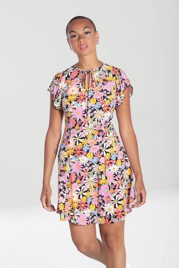 Hell Bunny Nadine Mini Dress Multi Colour