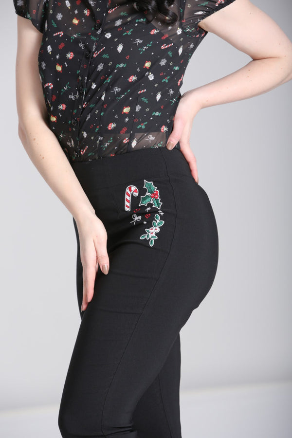 Hell Bunny Natalie Capris Black