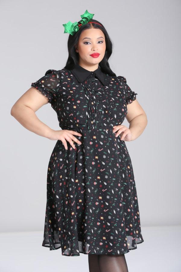 hell bunny Natalie Midi Dress Black