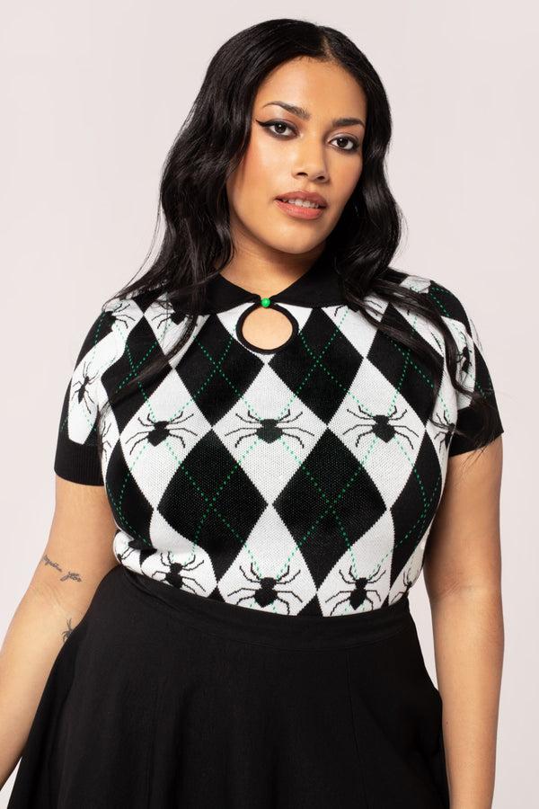 Hell Bunny Natasha Top Black/White