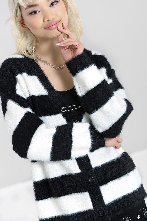 Hell Bunny Nevermind Cardigan Black / White