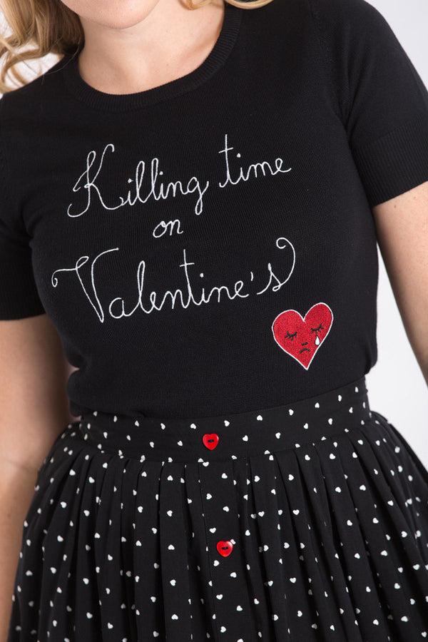 Hell Bunny Non - Valentine Top Black