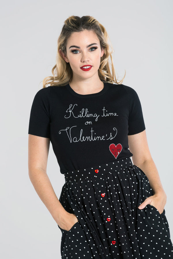 hell bunny Non - Valentine Top Black