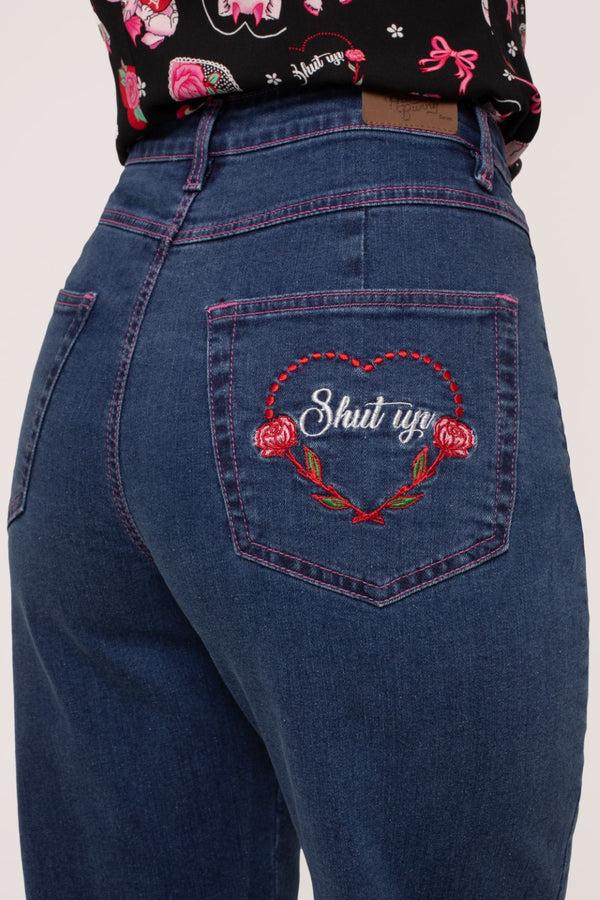 Hell Bunny Not Into You Jeans Blue