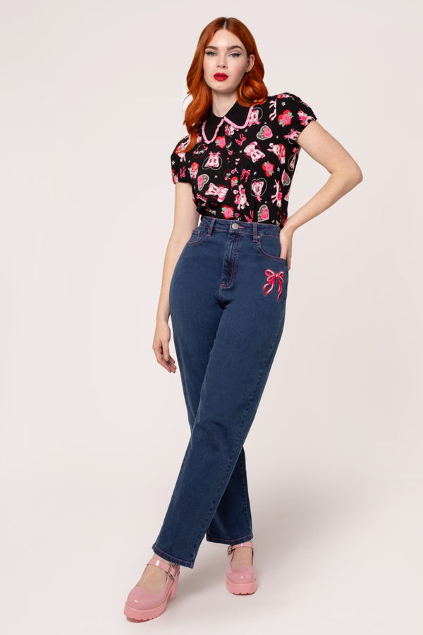 Hell Bunny Not Into You Jeans Blue