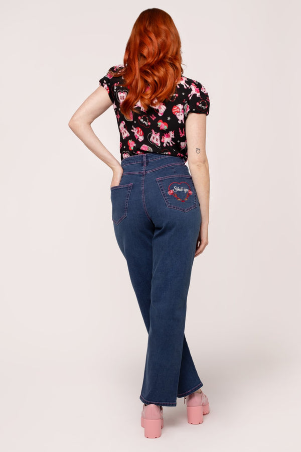 Hell Bunny Not Into You Jeans Blue