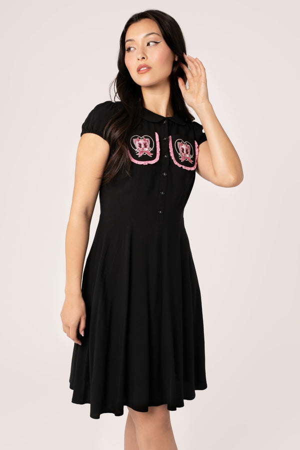 hell bunny Not Into You Knee Dress Black