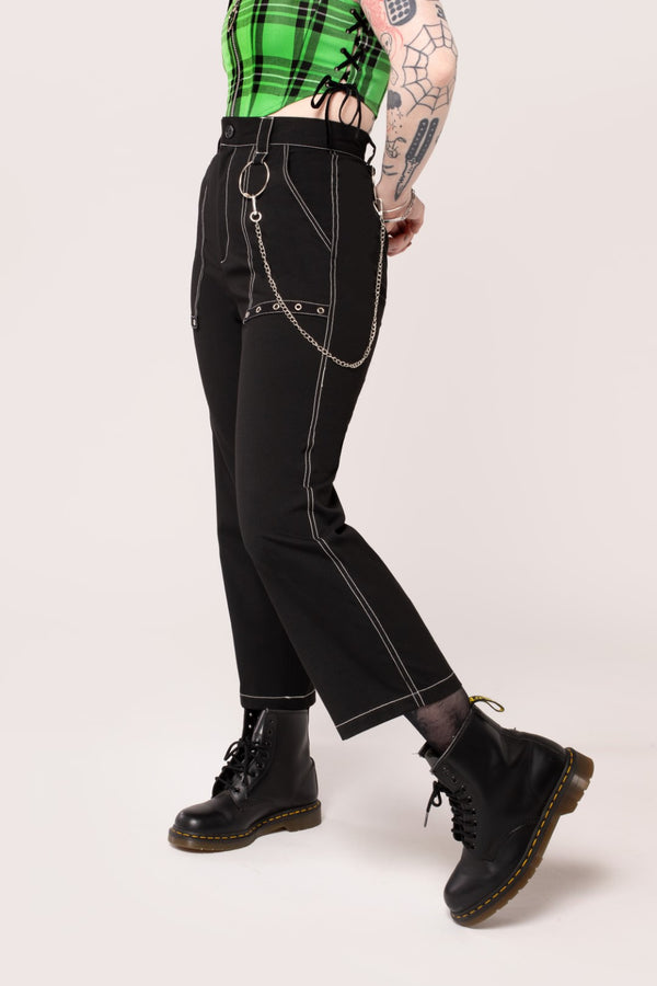 Hell Bunny Obsidian Trousers Black