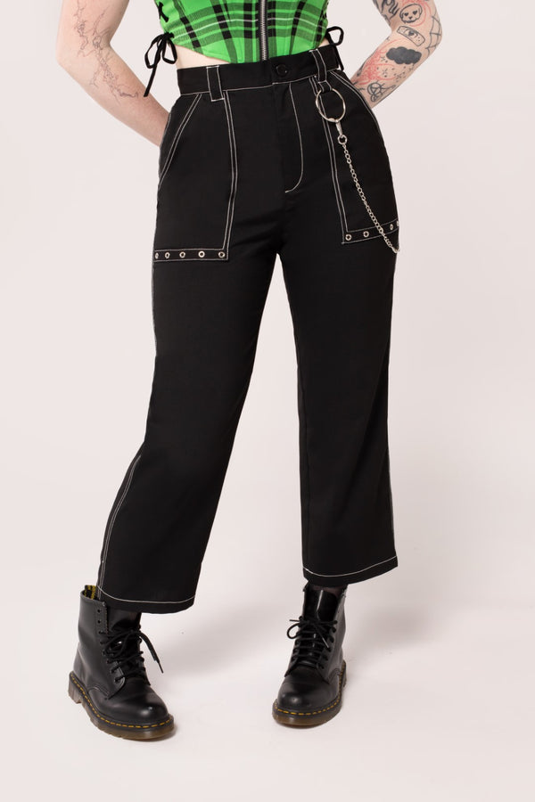 hell bunny Obsidian Trousers Black