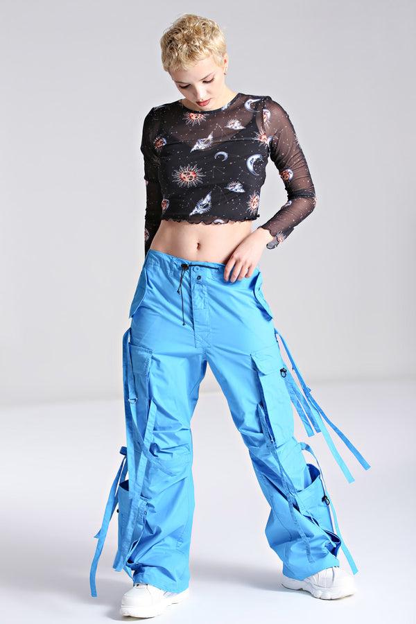 hell bunny Octopus Trousers Blue