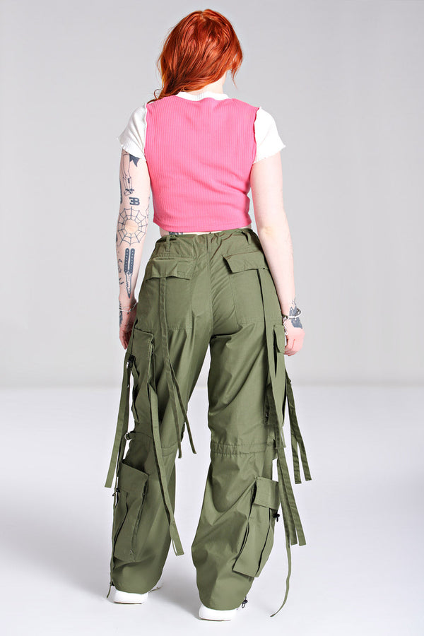 Hell Bunny Octopus Trousers Green Green