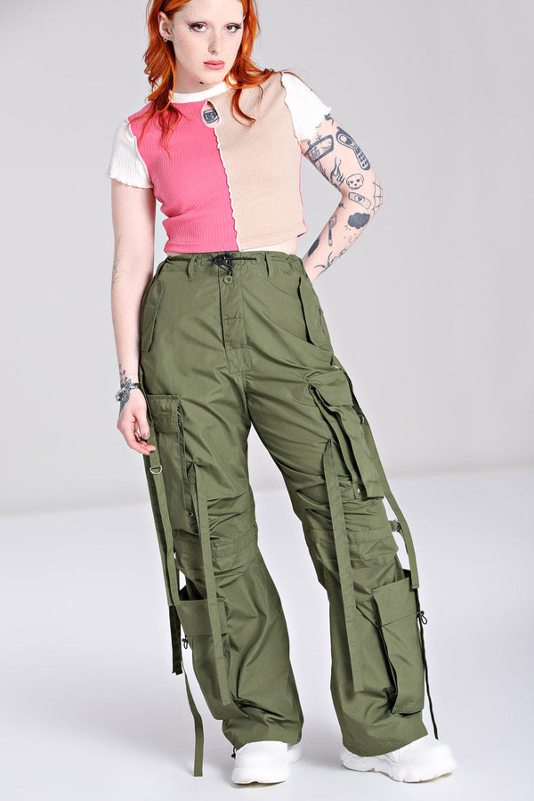 hell bunny Octopus Trousers Green Green
