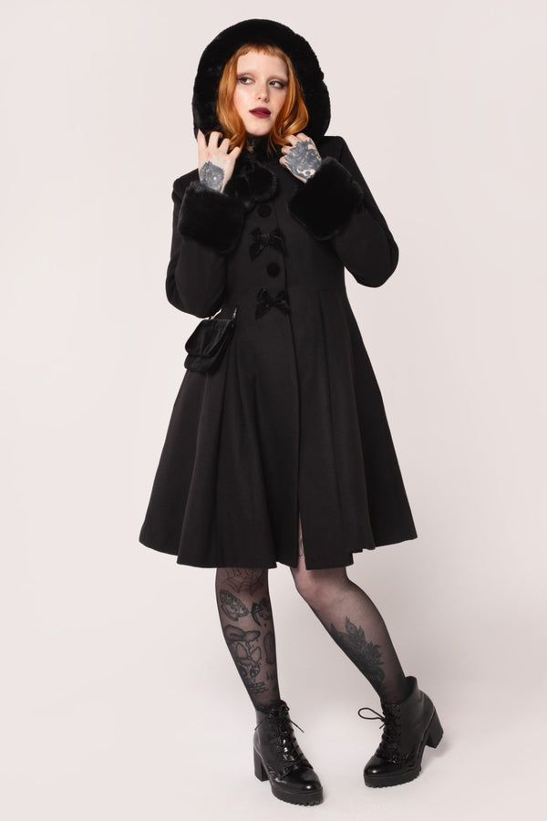 Hell Bunny Oita Coat Black