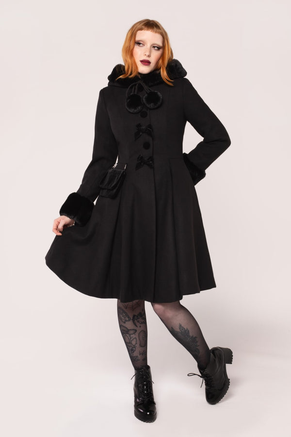hell bunny Oita Coat Black