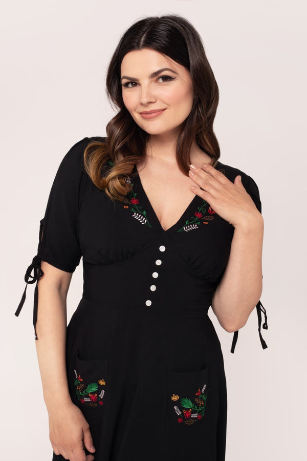 Hell Bunny Olivia Mid Dress Black