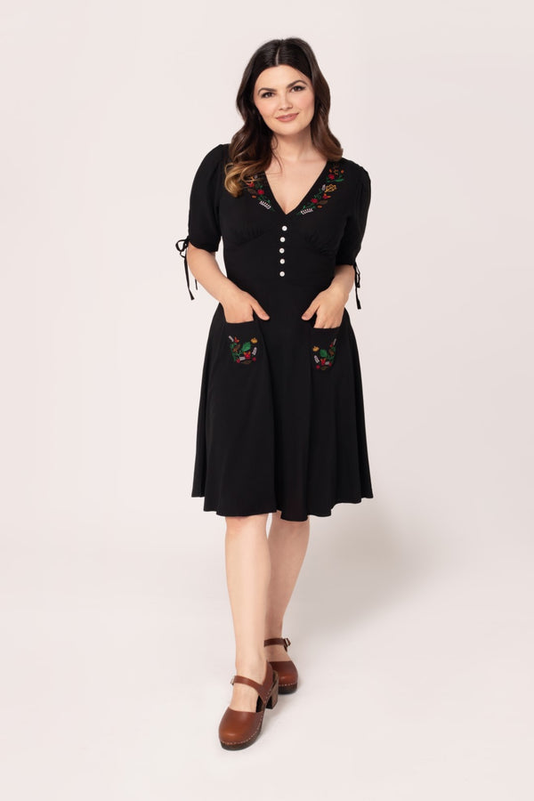 hell bunny Olivia Mid Dress Black