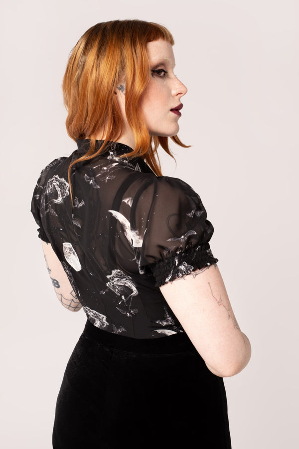 Hell Bunny Over The Moon Blouse Black