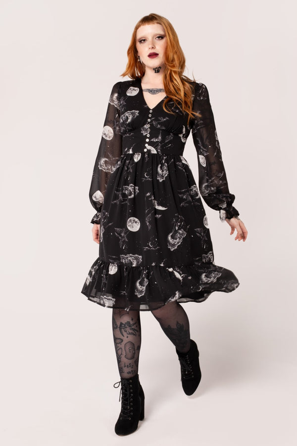 hell bunny Over The Moon Dress Black