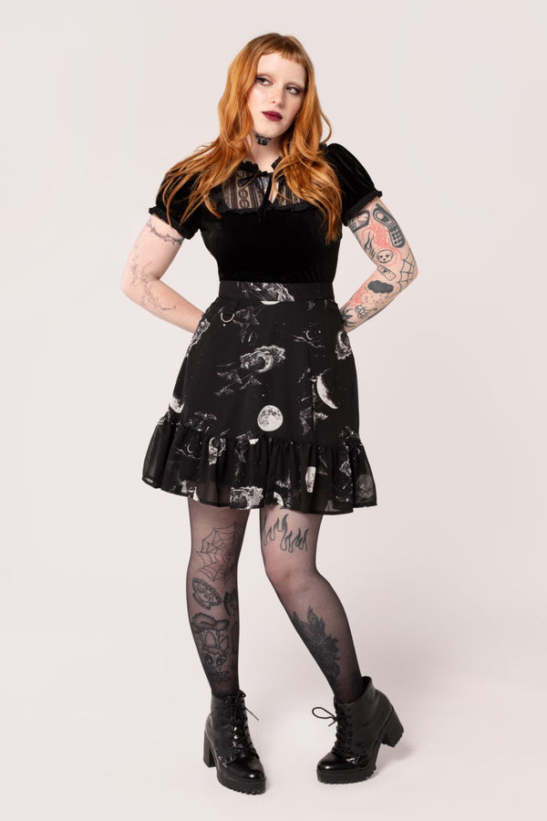 Hell Bunny Over The Moon Skirt Black